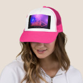 Neon Pink Girls Sign Thunder_Cove Trucker Pet (In situ)