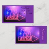 Neon Pink Girls Sign Thunder_Cove Visitekaartje (Voorkant / Achterkant)
