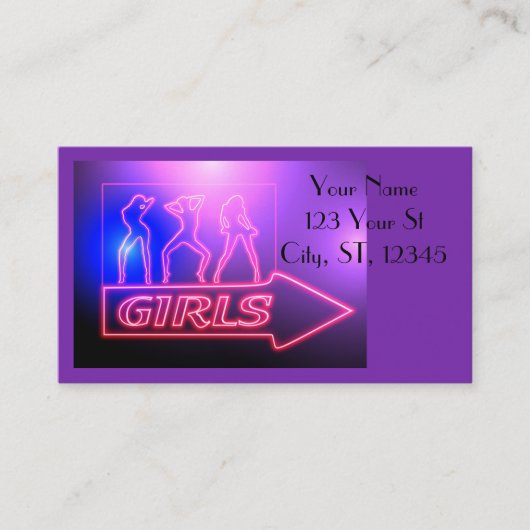 Neon Pink Girls Sign Thunder_Cove Visitekaartje (Voorkant)