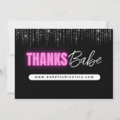 Neon Pink Glam bedankje Bedankkaart (Voorkant)