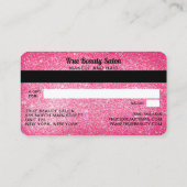Neon Pink Glitter Credit Kaart Cadeaubon Visitekaartje (Achterkant)