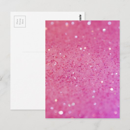 Neon Pink Glitter Sparkle Briefkaart (Voorkant / Achterkant)