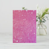 Neon Pink Glitter Sparkle Kaart (Staand voorkant)