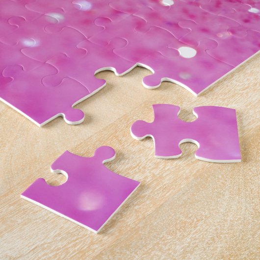 Neon Pink Glitter Sparkle Legpuzzel (Zijkant)
