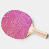 Neon Pink Glitter Sparkle Tafeltennisbatje (Zijkant)