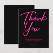 Neon Pink Glow Bedankt Kaart (Voorkant / Achterkant)