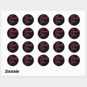 Neon Pink Glow Bedankt Ronde Sticker (Vel)