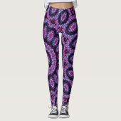 Neon Pink Glow Blacklight Rave Mandala Leggings (Voorkant)
