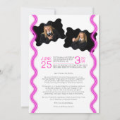 Neon Pink Glow Class of 2025 Foto Afstuderen Kaart (Achterkant)