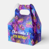 Neon Pink Glow Roller Schaatsen Disco Verjaardagsf Bedankdoosjes (Achterkant)