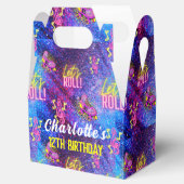 Neon Pink Glow Roller Schaatsen Disco Verjaardagsf Bedankdoosjes (Geopend)