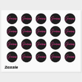 Neon Pink Glow Spaanse Gracias Dank u Ronde Sticker (Vel)