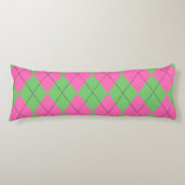 Neon Pink Green Diagnostic Geometric Y2K Patroon Lichaamskussen (Voorkant)