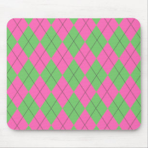 Neon Pink Green Diagnostic Geometric Y2K Patroon Muismat