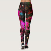 Neon Pink Green Galaxy Yoga Leggings (Achterkant)