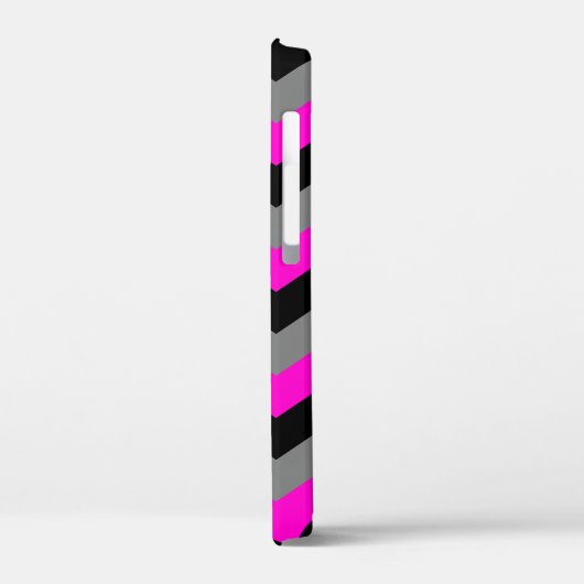 Neon Pink Grey en Black Zigzag Case-Mate iPhone Case (Achterkant / Links)
