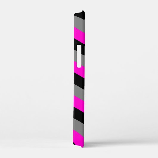 Neon Pink Grey en Black Zigzag Case-Mate iPhone Case (Achterkant / Rechts)