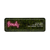 Neon Pink Hair Salon Braids Professional Label (Voorkant)