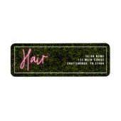 Neon Pink Hair Salon Cosmetoloog Professional Etiket (Voorkant)