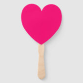 Neon Pink Heart Fans - Custom Wedding & Event Favo Handwaaier (Achterkant)