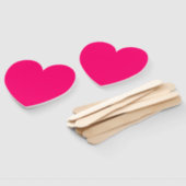 Neon Pink Heart Fans - Custom Wedding & Event Favo Handwaaier (Niet-gemonteerd)