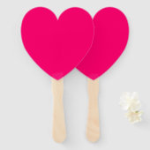 Neon Pink Heart Fans - Custom Wedding & Event Favo Handwaaier (Voorkant en achterkant)