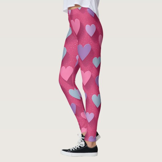 Neon Pink Heart Pattern Leggings (Links)