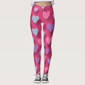 Neon Pink Heart Pattern Leggings (Voorkant)