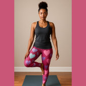 Neon Pink Heart Pattern Leggings