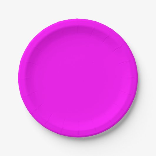 Neon pink hex code FF00FF Party Plate Papieren Bordje (Voorkant)