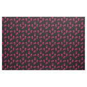 Neon Pink Human Skulls on Black Pattern Stof (Fat Quarter)
