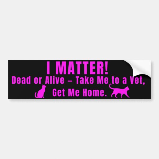 Neon Pink "I Matter" Bumper Sticker (Voorkant)