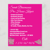 Neon Pink Janitorial Maid House Cleaning Flyer (Achterkant)