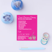 Neon Pink Janitorial Maid House Cleaning Flyer (Enkel)