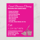 Neon Pink Janitorial Maid House Cleaning Flyer (Voorkant)