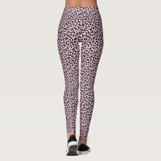 Neon Pink Leopard Print Leggings (Achterkant)