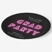 Neon Pink Lights Klasse High School Afstuderen Papieren Bordje (Gekanteld)