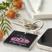 Neon Pink Lights Klasse High School Afstuderen Sleutelhanger (Voorkant Rechts)