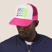 Neon Pink Love Trucker Hat Trucker Pet (In situ)