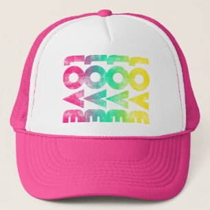 Neon Pink Love Trucker Hat Trucker Pet