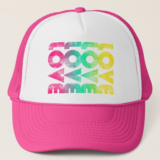 Neon Pink Love Trucker Hat Trucker Pet (Voorkant)