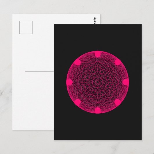 Neon Pink Mandala Briefkaart -  (Voorkant / Achterkant)