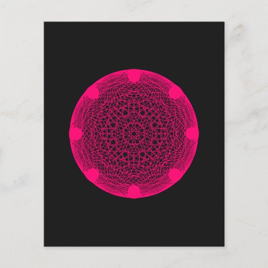 Neon Pink Mandala op Black Flyer - (Voorkant)