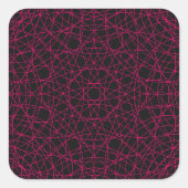 Neon Pink Mandala Square Sticker - (Voorkant)