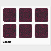 Neon Pink Mandala Square Sticker - (Vel)