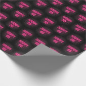 Neon Pink Marquee voor 65e verjaardag Cadeaupapier (Hoek)