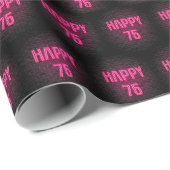 Neon Pink Marquee voor 75e verjaardag Cadeaupapier (Rol Hoek)