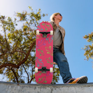 Neon Pink met Neon Lizards Dd Brand Persoonlijk Skateboard