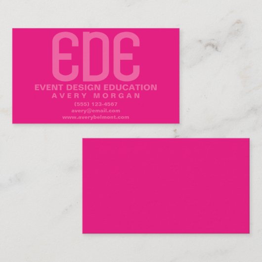 Neon Pink Minimal Visitekaartje (Voorkant / Achterkant)