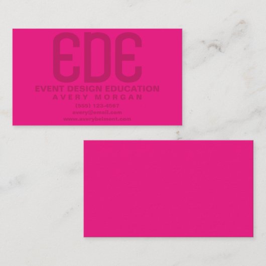 Neon Pink Minimal Visitekaartje (Voorkant / Achterkant)